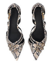 snakeskin-effect pumps