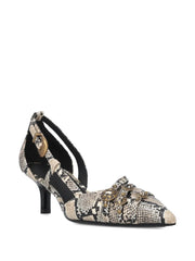 snakeskin-effect pumps