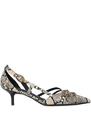 snakeskin-effect pumps