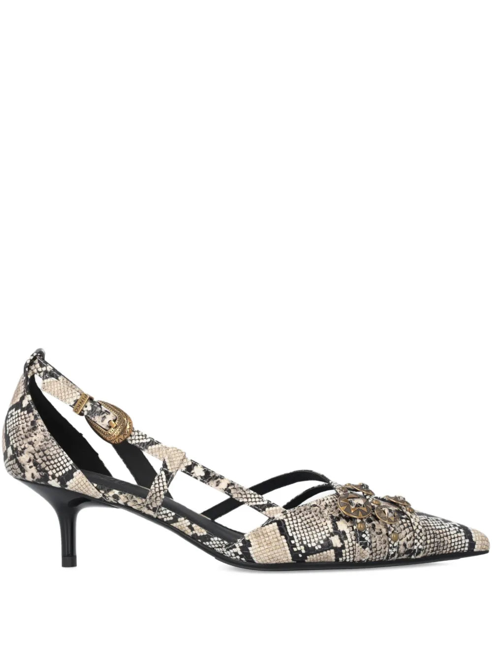 snakeskin-effect pumps