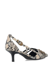 snakeskin-effect pumps