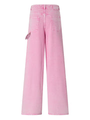 knotted wide-leg jeans