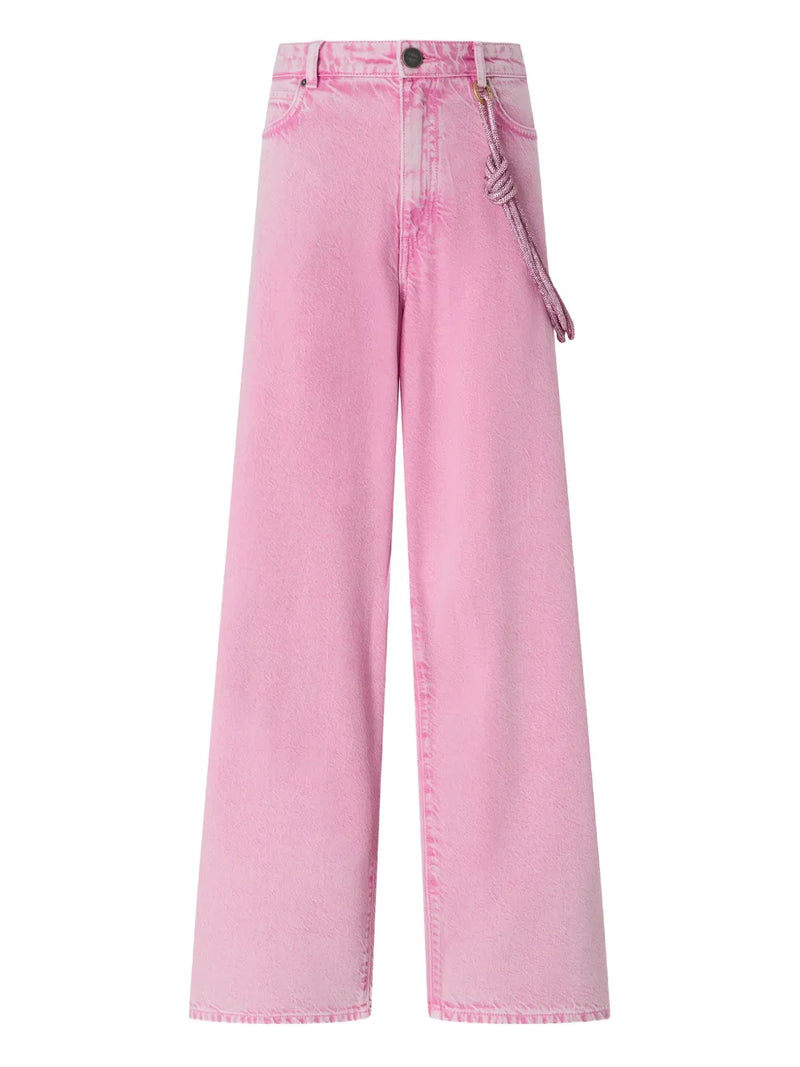 knotted wide-leg jeans