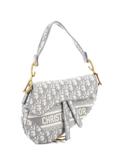 Saddle Handbag Logo Embroidered Oblique Canvas Medium shoulder bag