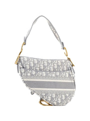 Saddle Handbag Logo Embroidered Oblique Canvas Medium shoulder bag