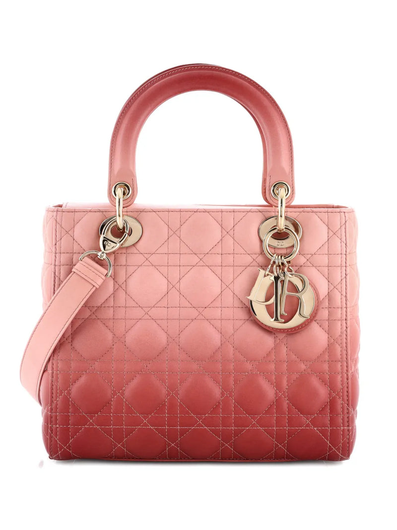 Lady Dior Bag Cannage Quilt Gradient Lambskin Medium satchel