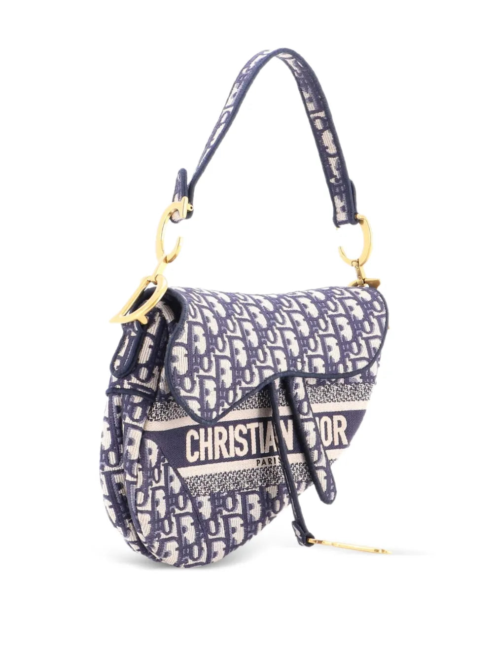 Saddle Handbag Logo Embroidered Oblique Canvas Medium shoulder bag