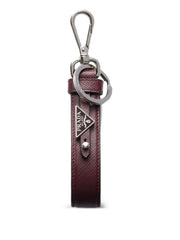 Saffiano-leather keychain