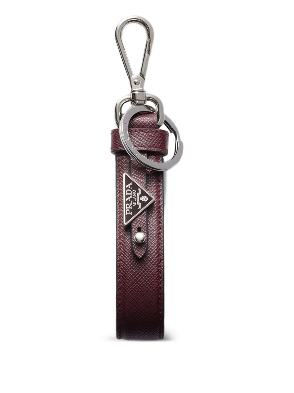 Saffiano-leather keychain
