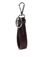 Saffiano-leather keychain