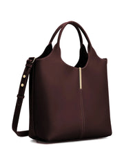 small leather tote bag