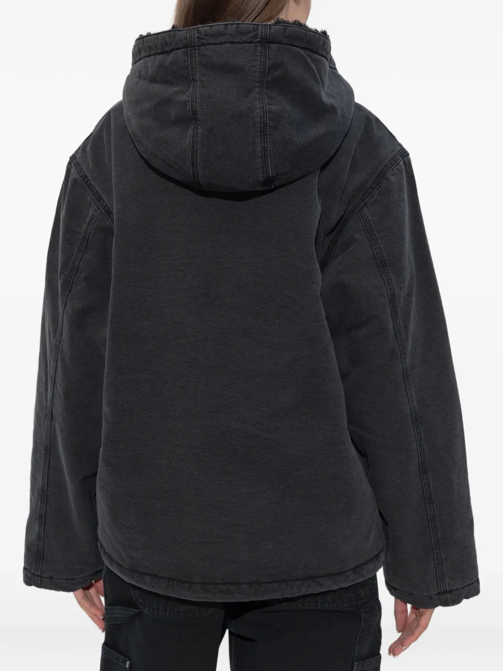 zip-up hooded jacket