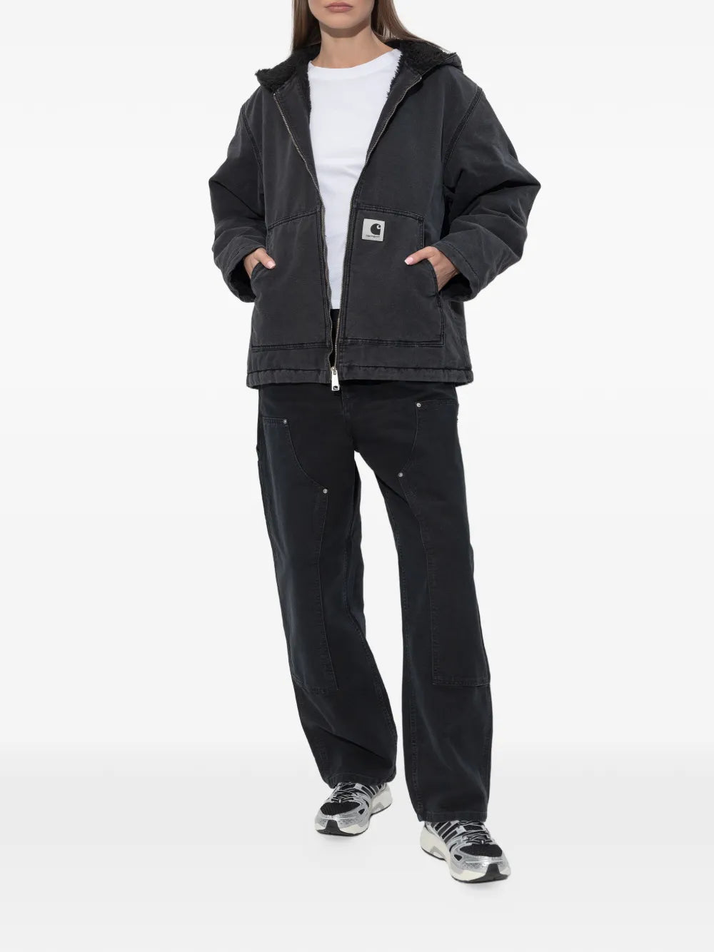 zip-up hooded jacket