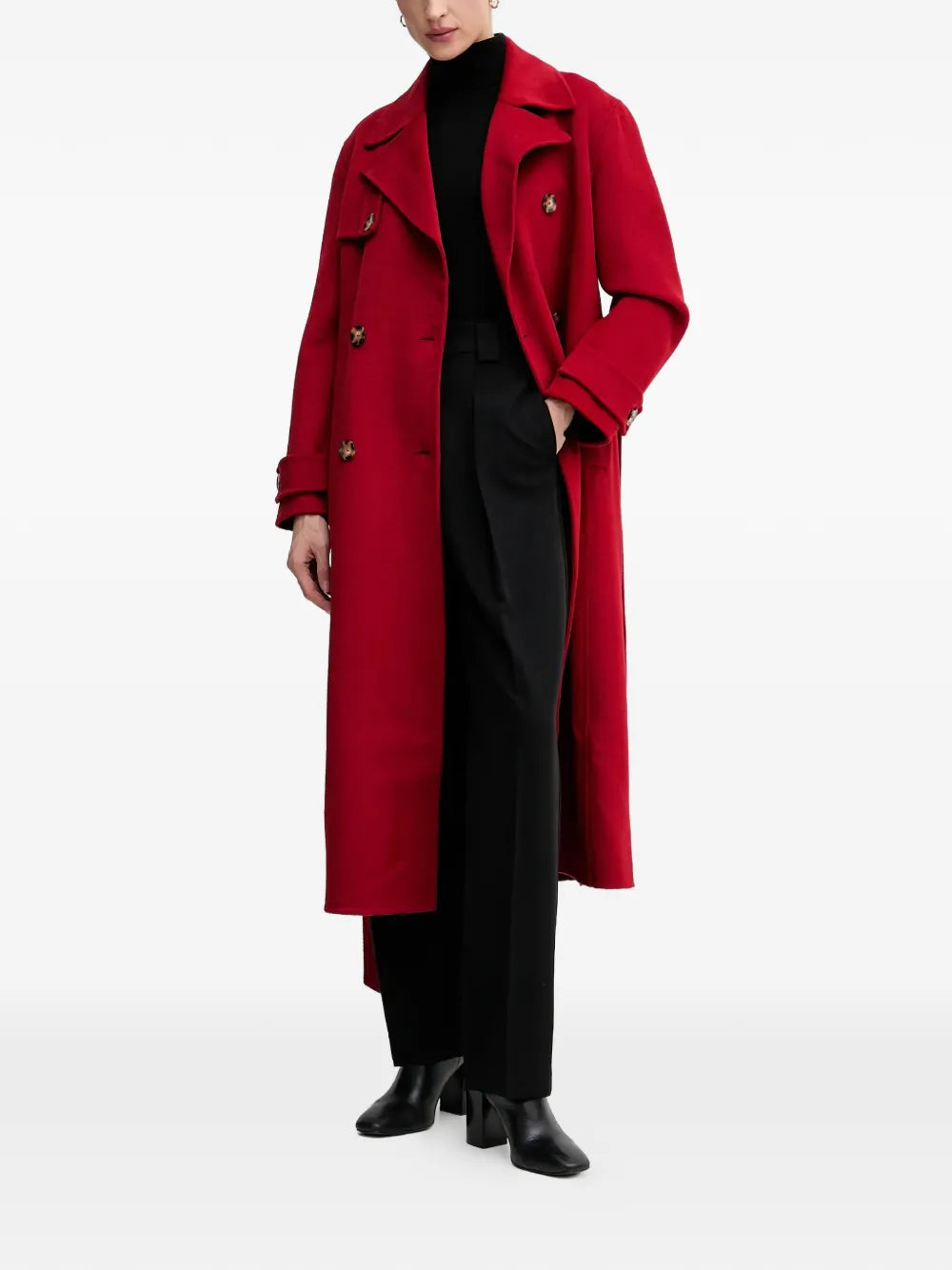 belted double-breasted coat