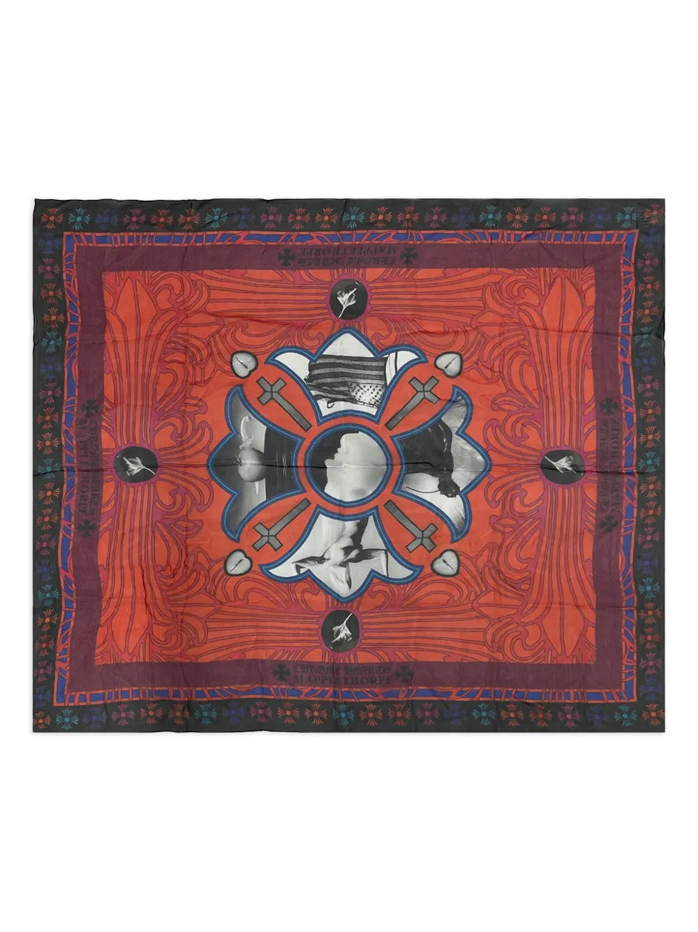cross-motif silk scarf