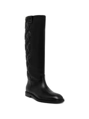 quilted knee-high boots