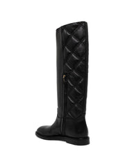 quilted knee-high boots