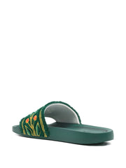 floral-embroidered slides