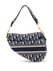 Saddle Handbag Logo Embroidered Oblique Canvas Medium shoulder bag
