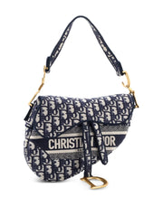 Saddle Handbag Logo Embroidered Oblique Canvas Medium shoulder bag