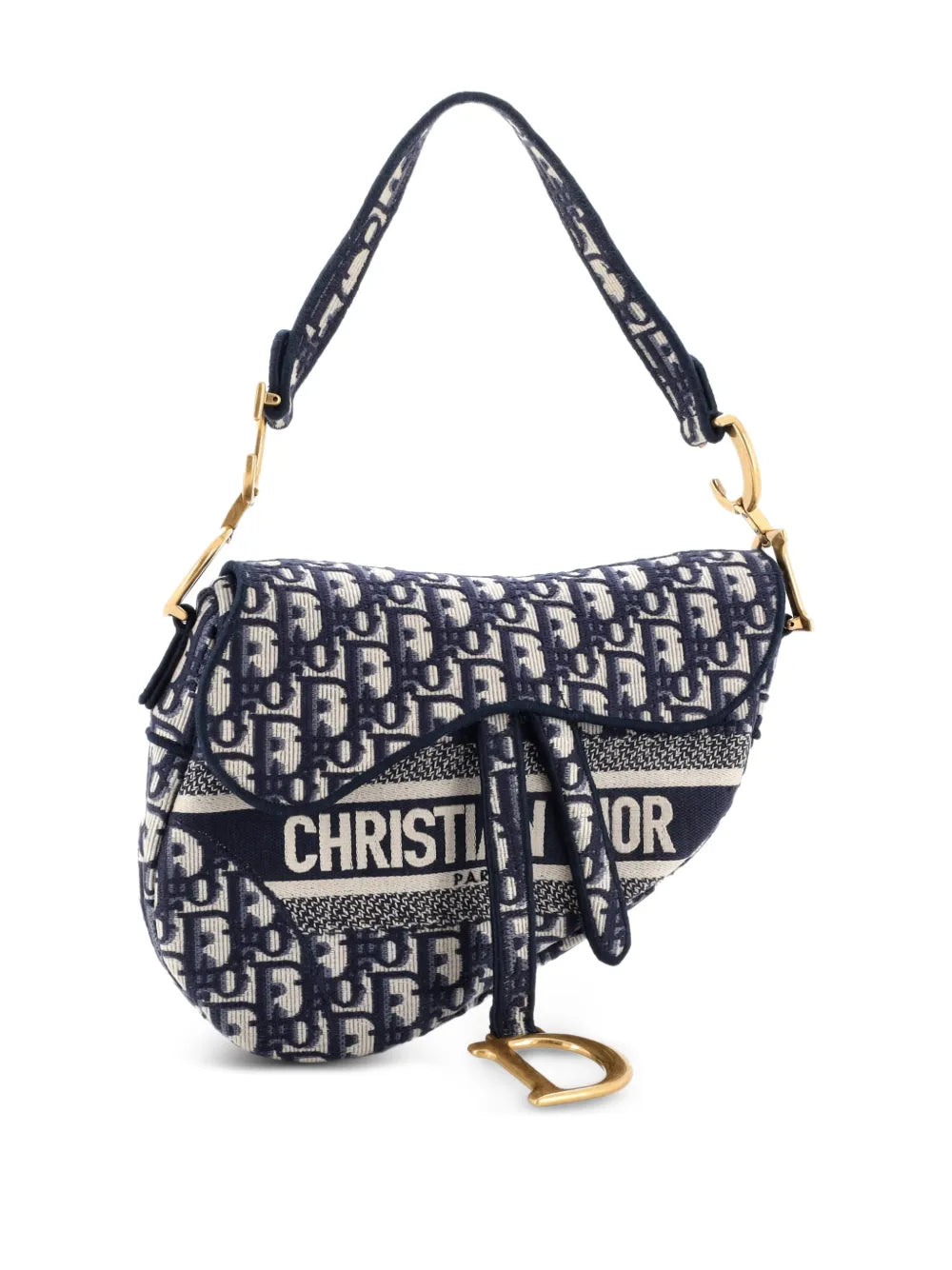 Saddle Handbag Logo Embroidered Oblique Canvas Medium shoulder bag