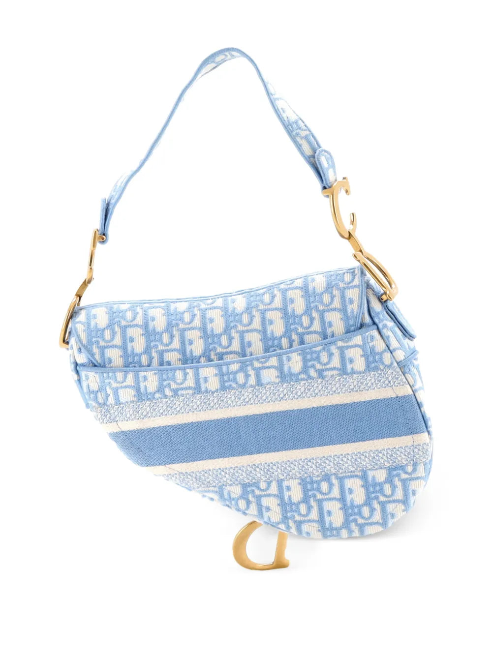 Saddle Handbag Logo Embroidered Oblique Canvas Medium shoulder bag