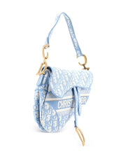 Saddle Handbag Logo Embroidered Oblique Canvas Medium shoulder bag