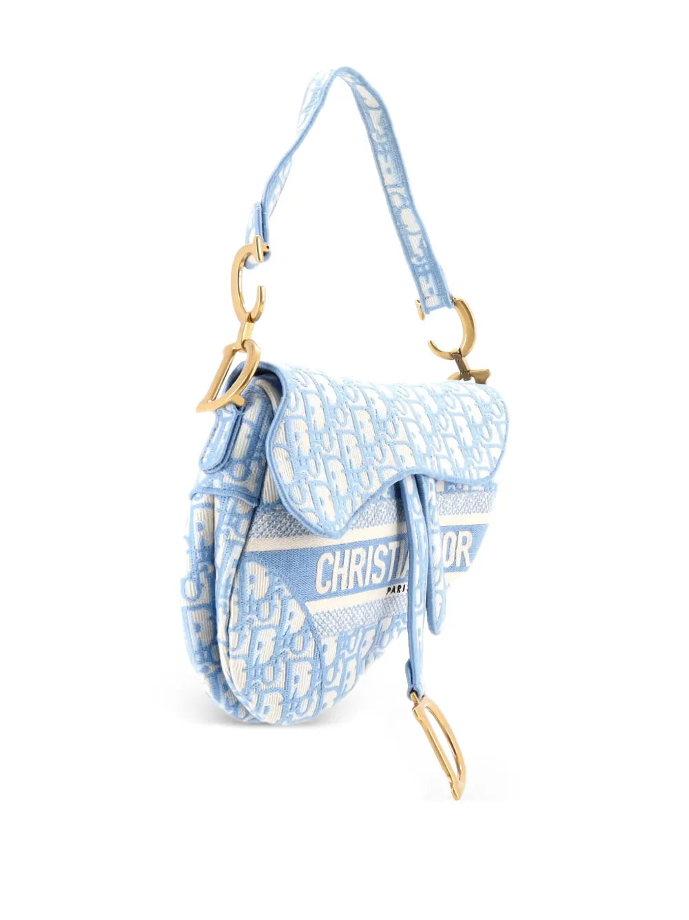 Saddle Handbag Logo Embroidered Oblique Canvas Medium shoulder bag