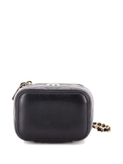 Camellia Bow Vanity Case with Chain Quilted Lambskin Mini crossbody bag