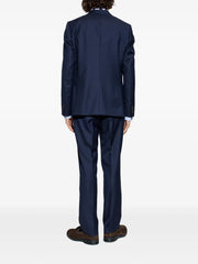 buttoned blue suit