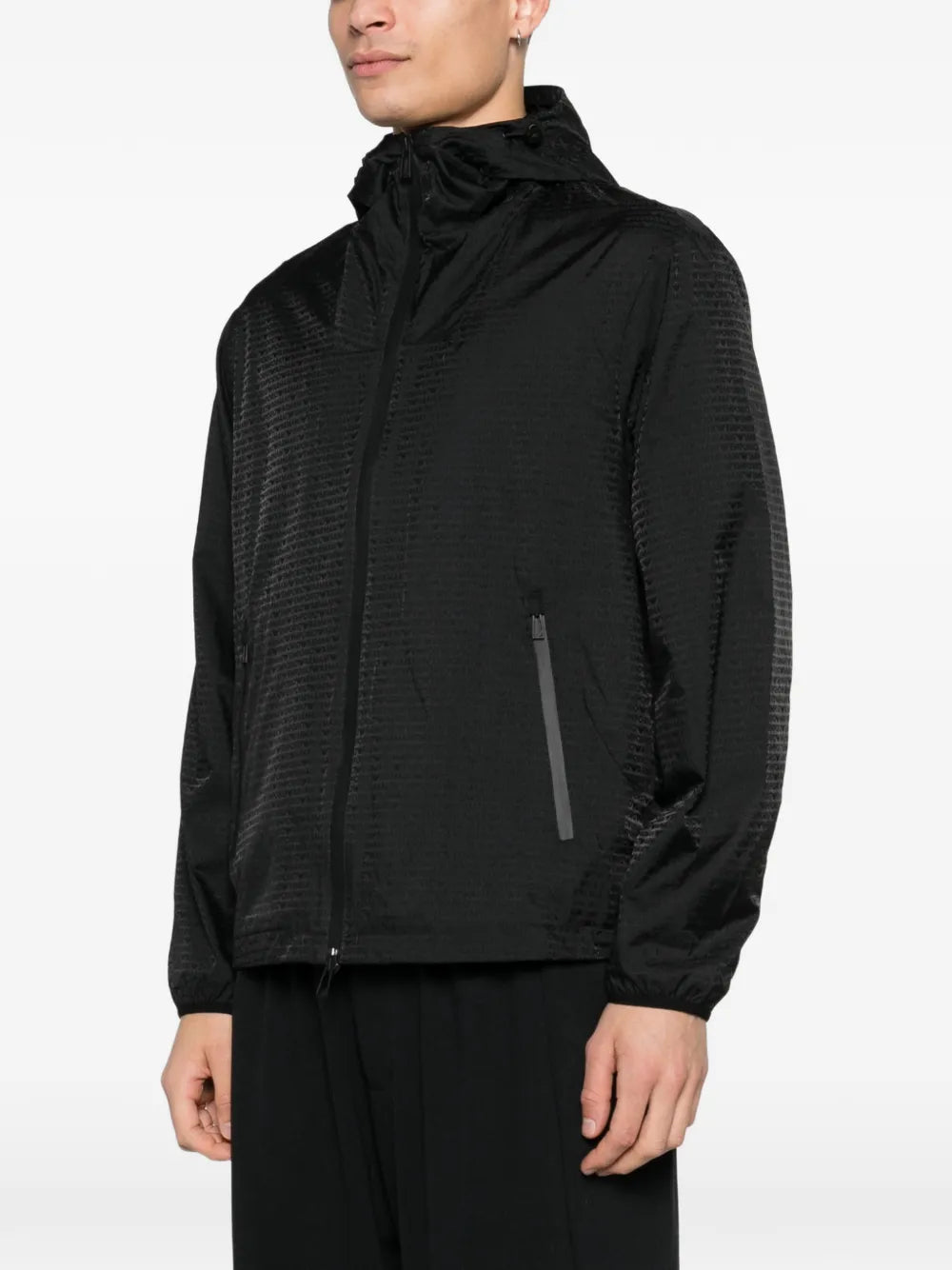 zip-up hooded jacket