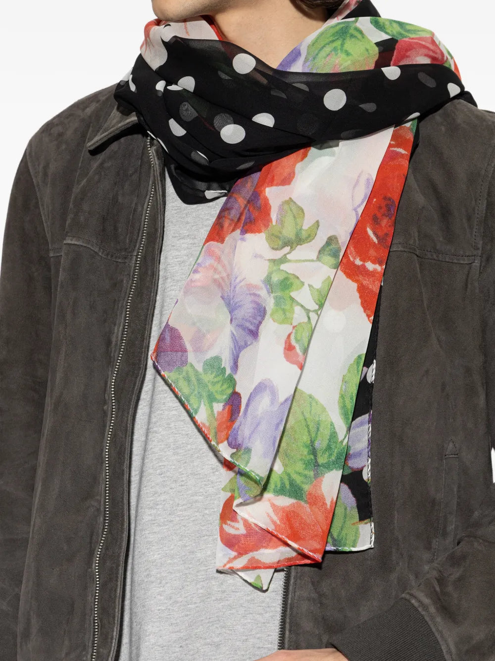 Floral-Print Silk Scarf