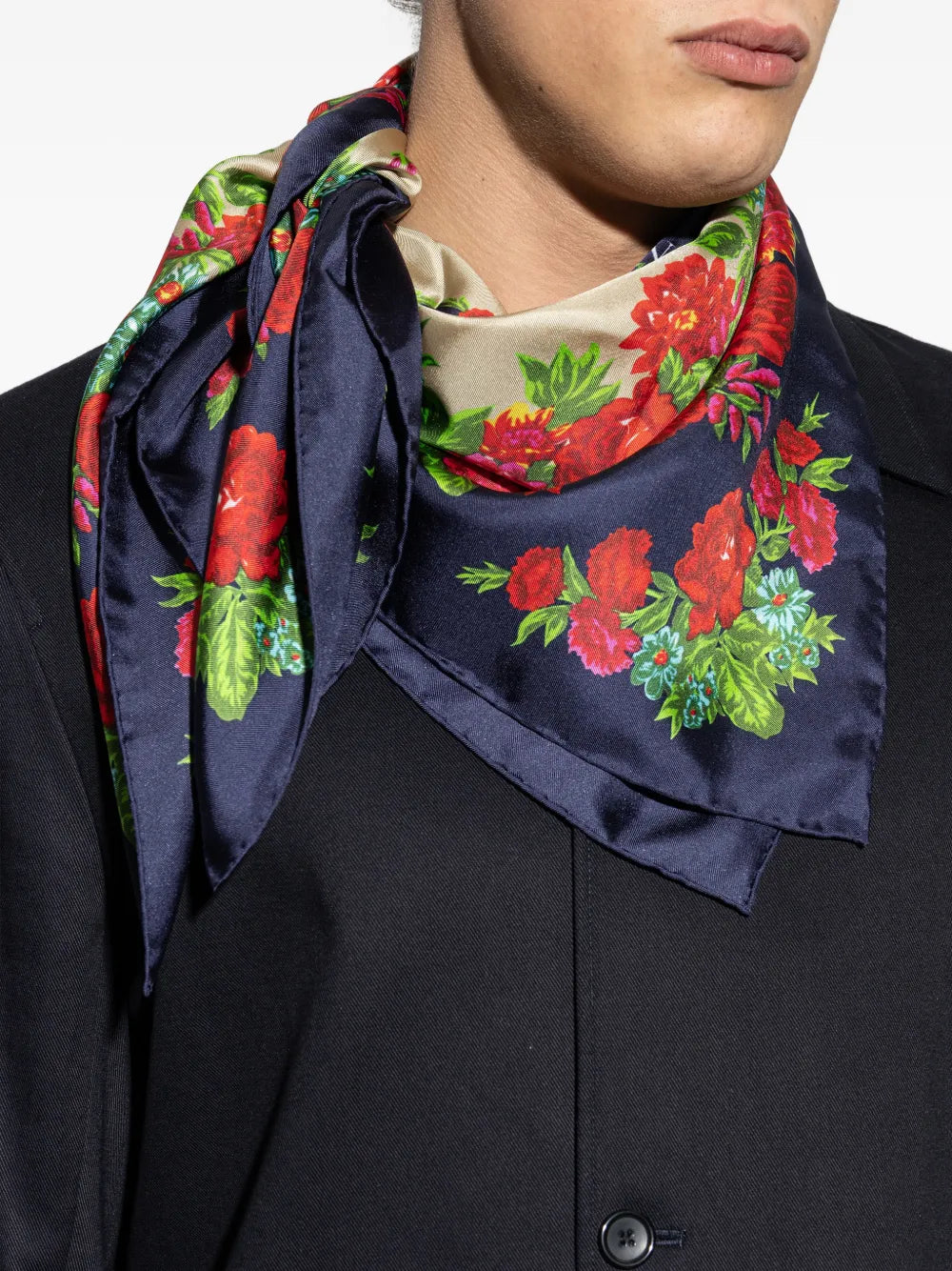 Floral-Print Silk Scarf