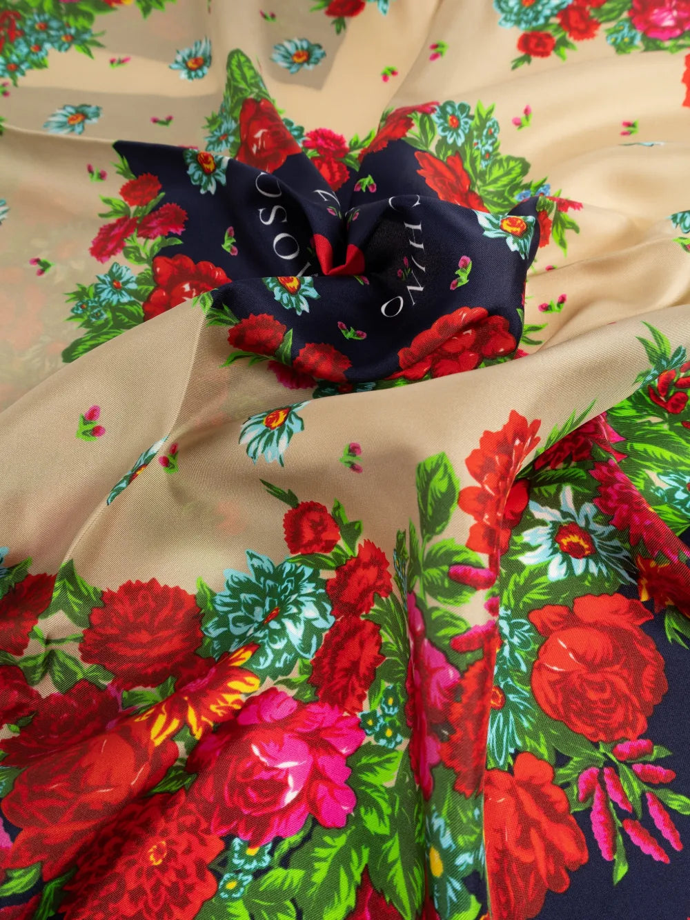 Floral-Print Silk Scarf
