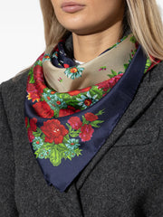 Floral-Print Silk Scarf