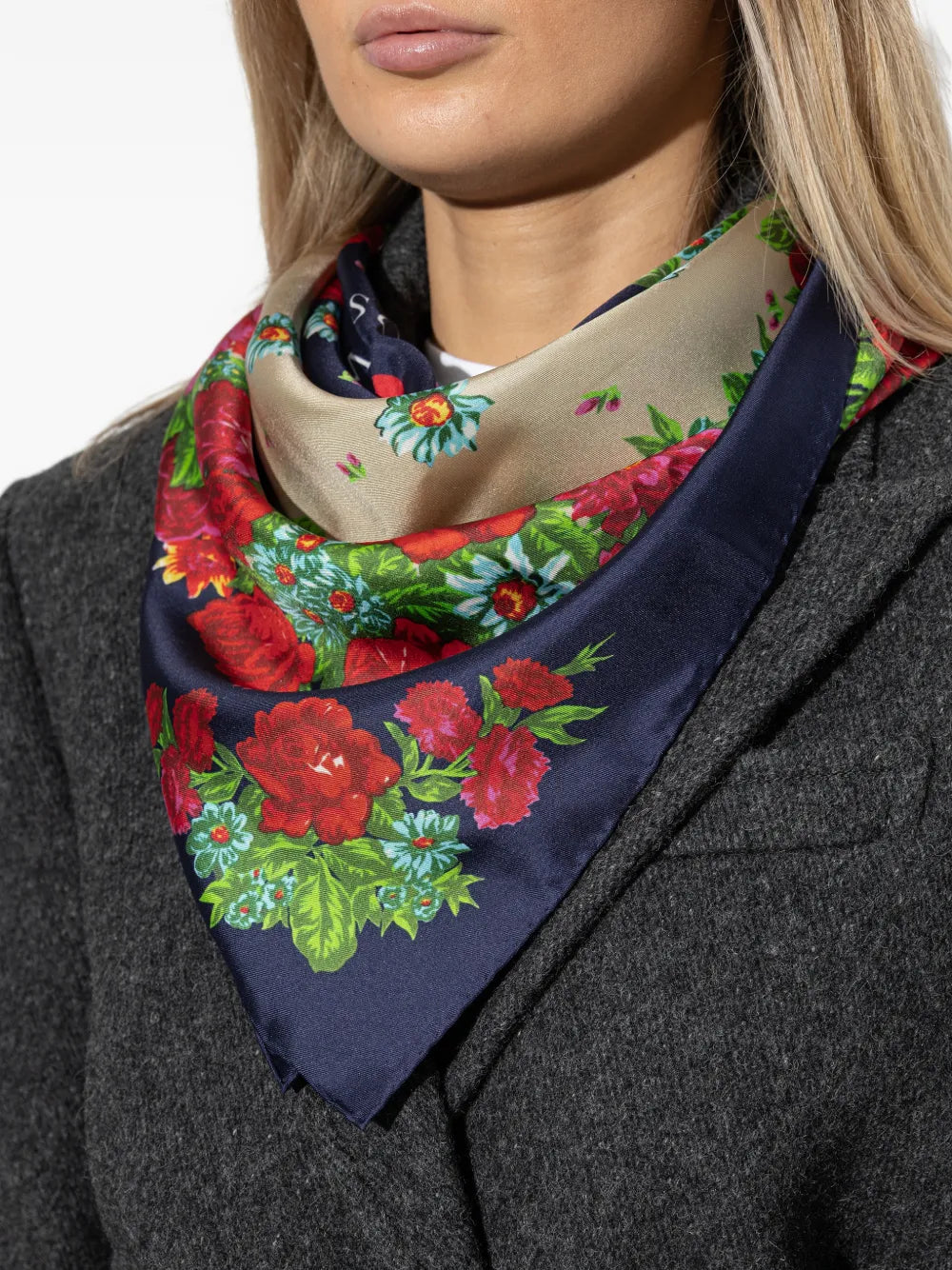 Floral-Print Silk Scarf