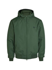hooded logo-embroidered jacket