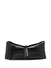 Eve crocodile-effect leather clutch