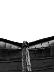 Eve crocodile-effect leather clutch
