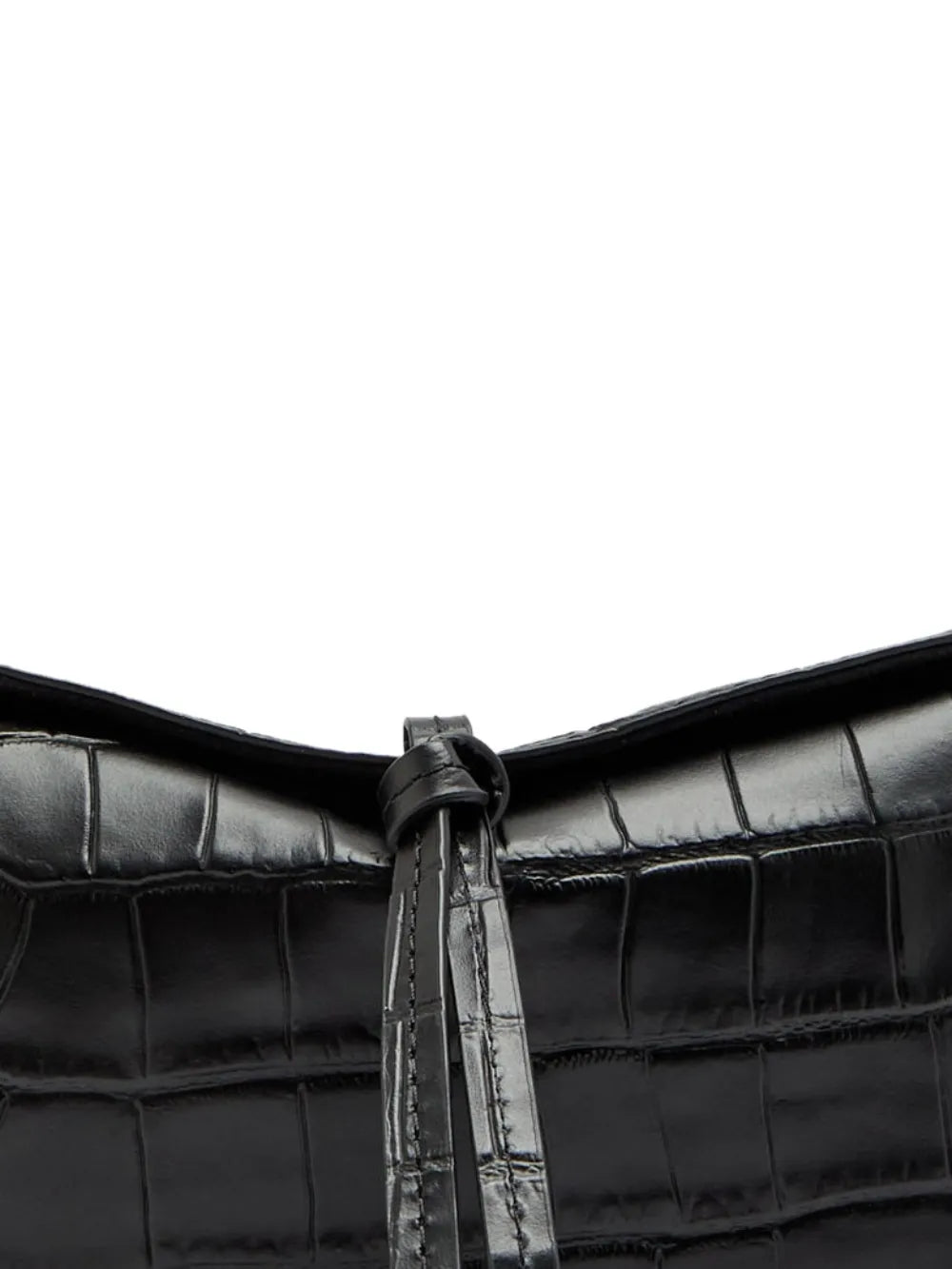 Eve crocodile-effect leather clutch