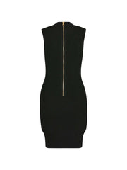 V-neck ribbed mini dress