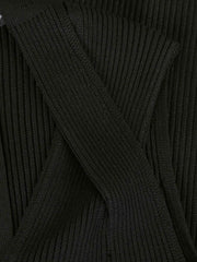 V-neck ribbed mini dress