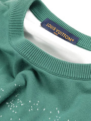 monogram knit cotton top
