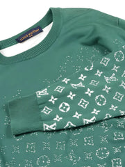 monogram knit cotton top
