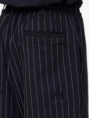 pinstripe drawstring shorts