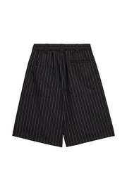pinstripe drawstring shorts
