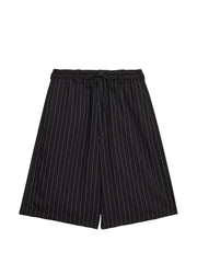 pinstripe drawstring shorts