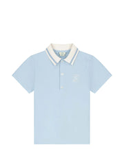 logo-embroidered stripe polo shirt