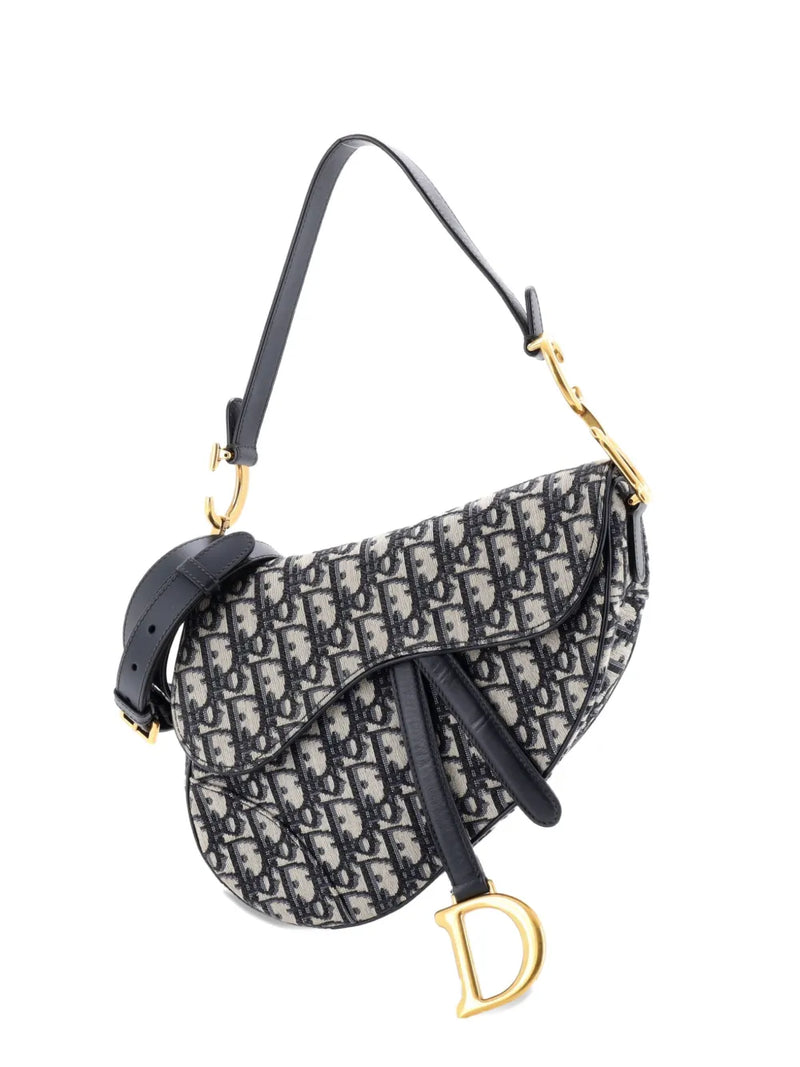 Saddle Handbag with Strap Oblique Canvas Medium shoulder bag