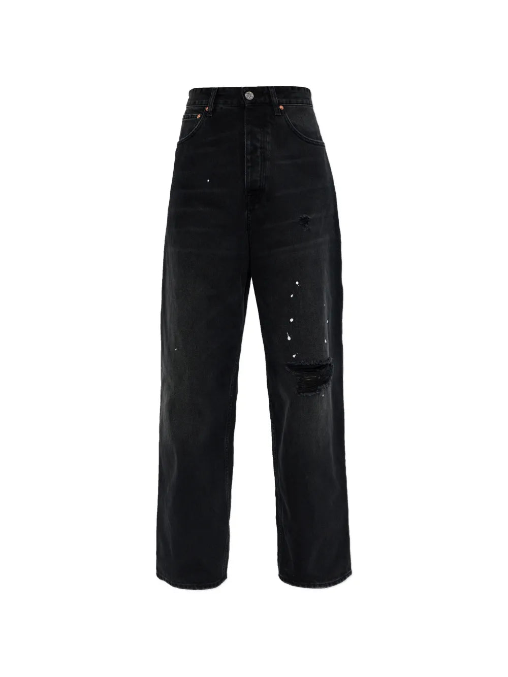 distressed splatter jeans